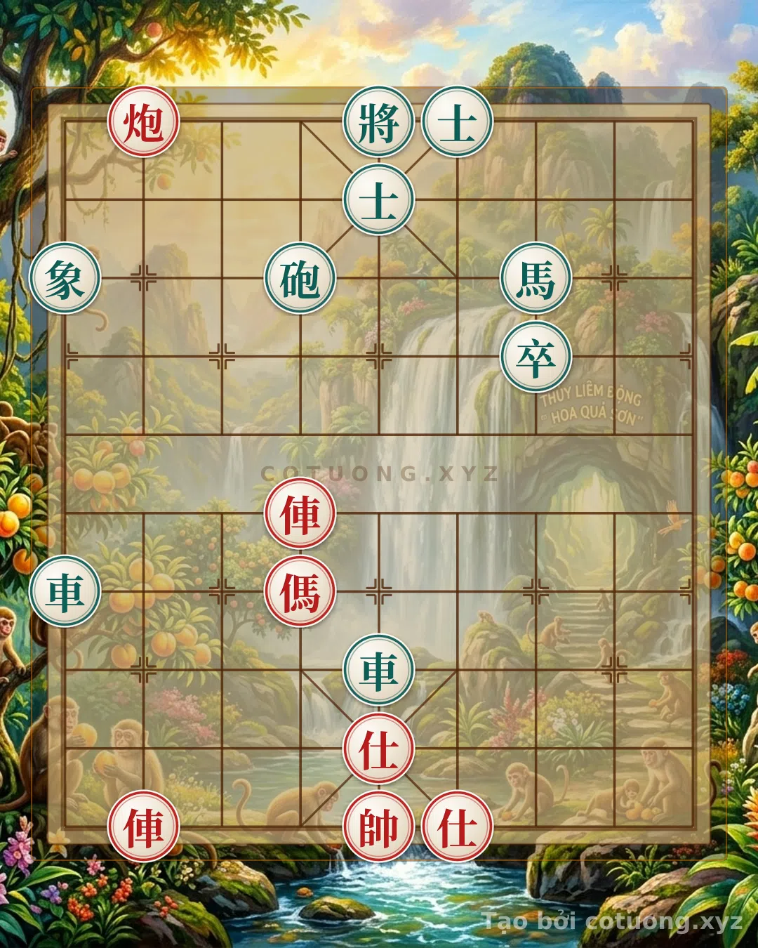 Thế cờ: The Classic Trap: The Perfect Coordination of 2 Rooks, 2 Cannons, and 2 Horses to Crush the Opponent's 2 Rooks, 2 Cannons, and 2 Horses in Just 3 Moves — Cờ Tướng Online