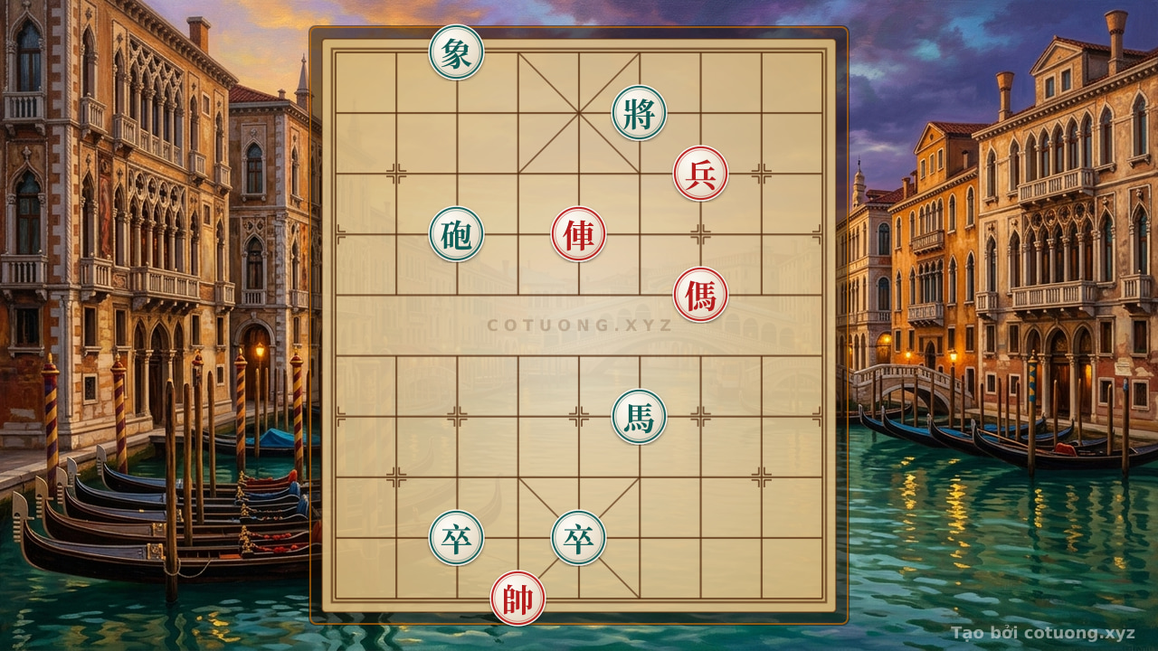 Thế cờ: Xiangqi 7/10: The Red's Patient Strategy and the Black Cannon's Turning Point — Cờ Tướng Online