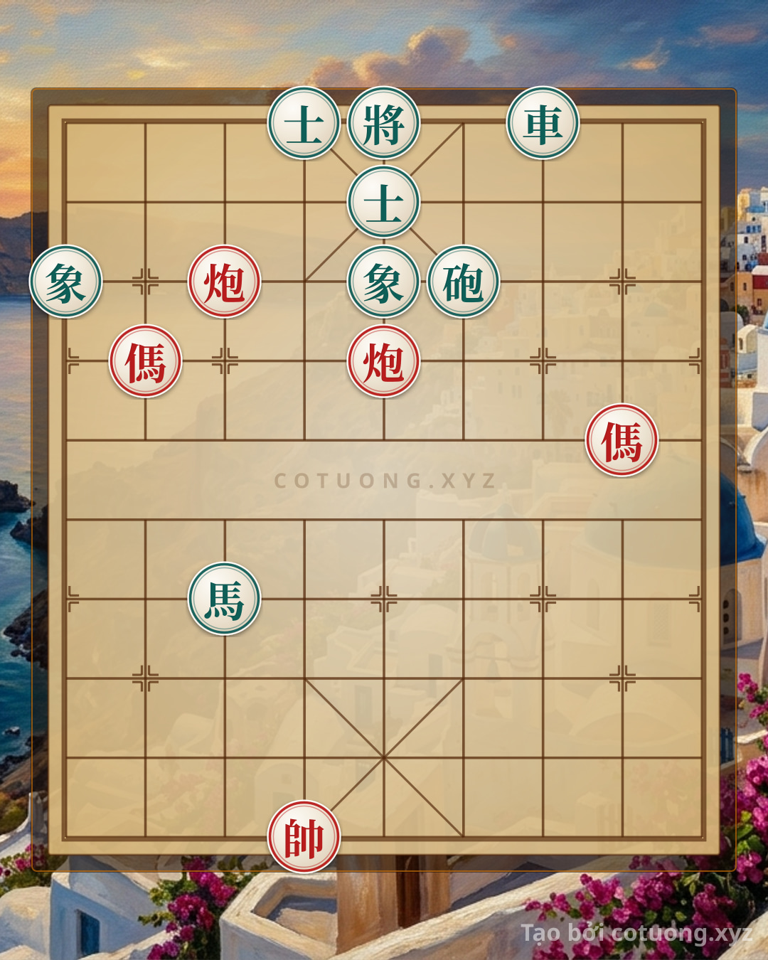 Challenge: The Immortal Formation: Red's 2 Cannons and 2 Horses Defeat Black's Chariot, Cannon, and Horse - The Life-or-Death Move - Can you solve it?
