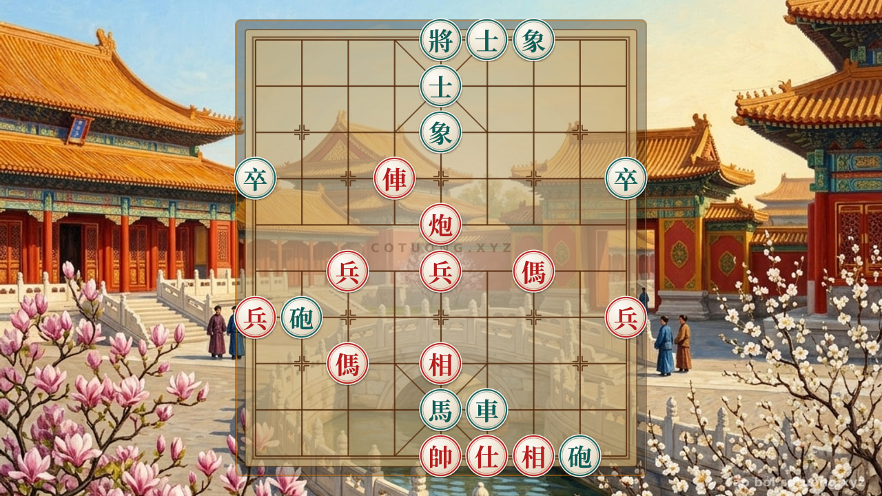 Thế cờ: The Queen's Gambit with Counterattacking Power: Black's Defensive Strategy Against Red's Onslaught — Cờ Tướng Online