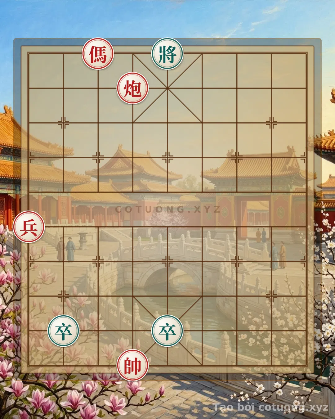 Thế cờ: Red Cannon Trap on File 6 Rank 9: Defensive Tactics Against Black Pawn — Cờ Tướng Online