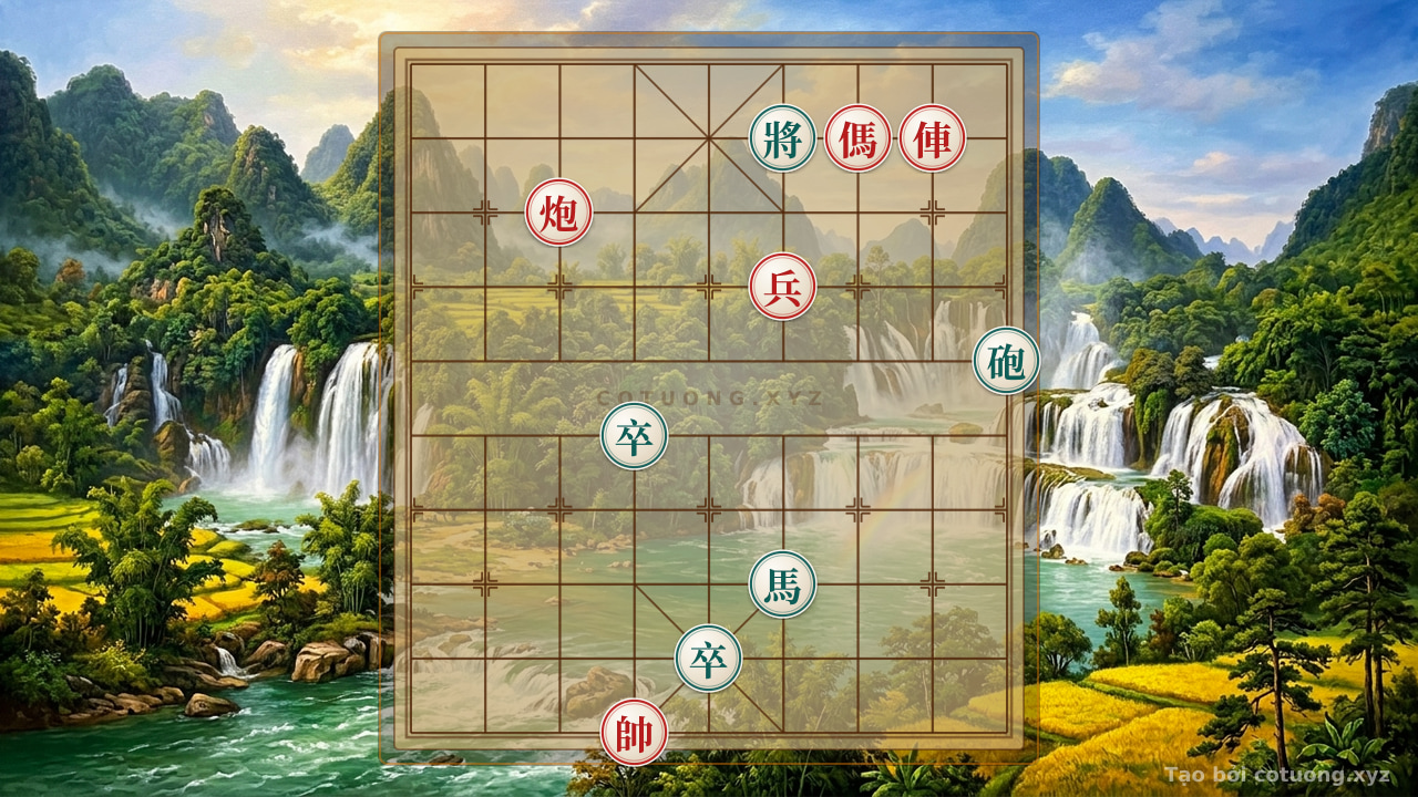 Thế cờ: Xiangqi Master's Hidden Strategy: How to Defeat the Black General in a Double Horse Formation — Cờ Tướng Online