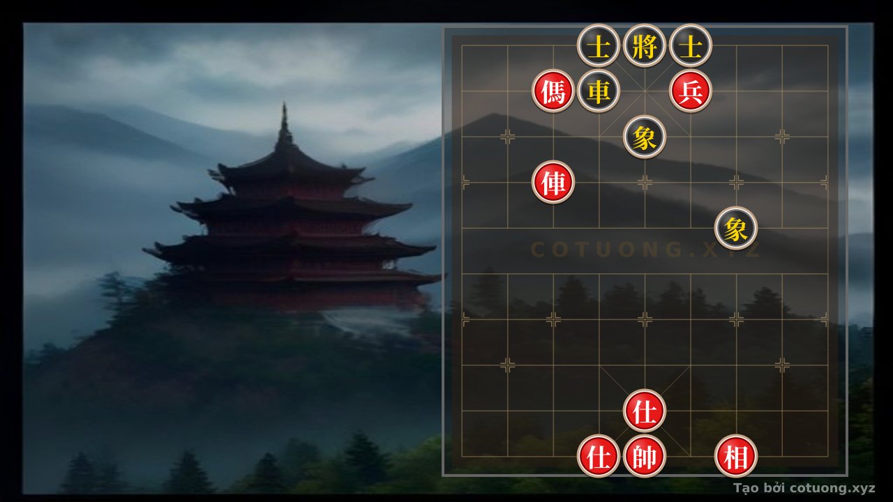 Thế cờ: Xiangqi Board: When the Red Chariot and Horse Trap Break Through the Black Guards and Ministers - The Secret Tactics of the Four Great Classics — Cờ Tướng Online