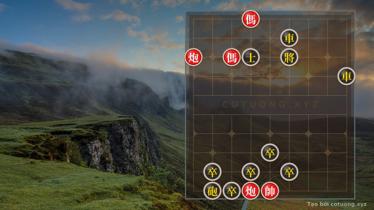 Thế cờ: Red Cannon on File 6, Rank 1: Ambush Awaits Black Chariot on File 9, Rank 7! — Cờ Tướng Online