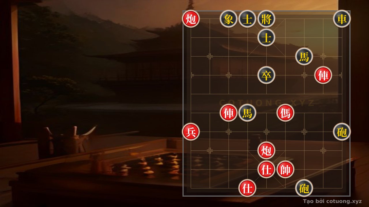 Thế cờ: Red Cannon Trap on 9th File, 10th Rank: Enemy Hides in the Shadows — Cờ Tướng Online