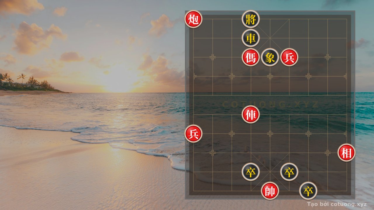 Thế cờ: Classic Checkmate Trick: Red's Rook, Cannon, and Horse Crush Black's Three Pawns in an Instant — Cờ Tướng Online