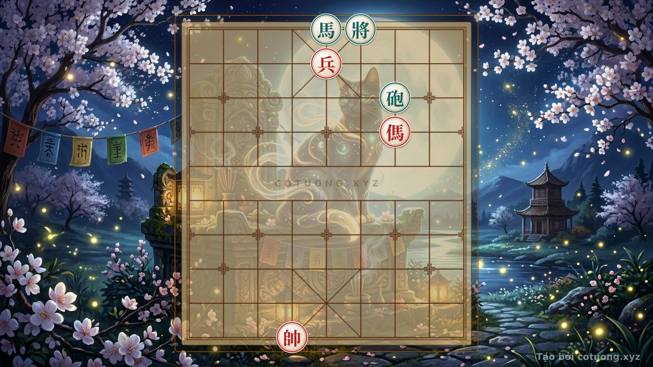 Thế cờ: The Red First Move: Rook Thrust, Horse Crossing – The Fiery Strategy of the Red Army — Cờ Tướng Online