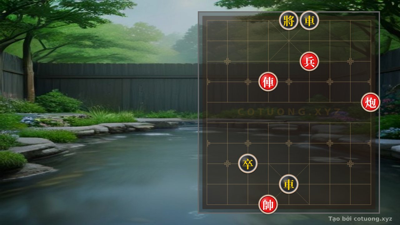 Thế cờ: The Hidden Endgame of the Cannon and Rook: When Red Shatters the Steel Fortress of Two Black Rooks in a Mythical Move — Cờ Tướng Online