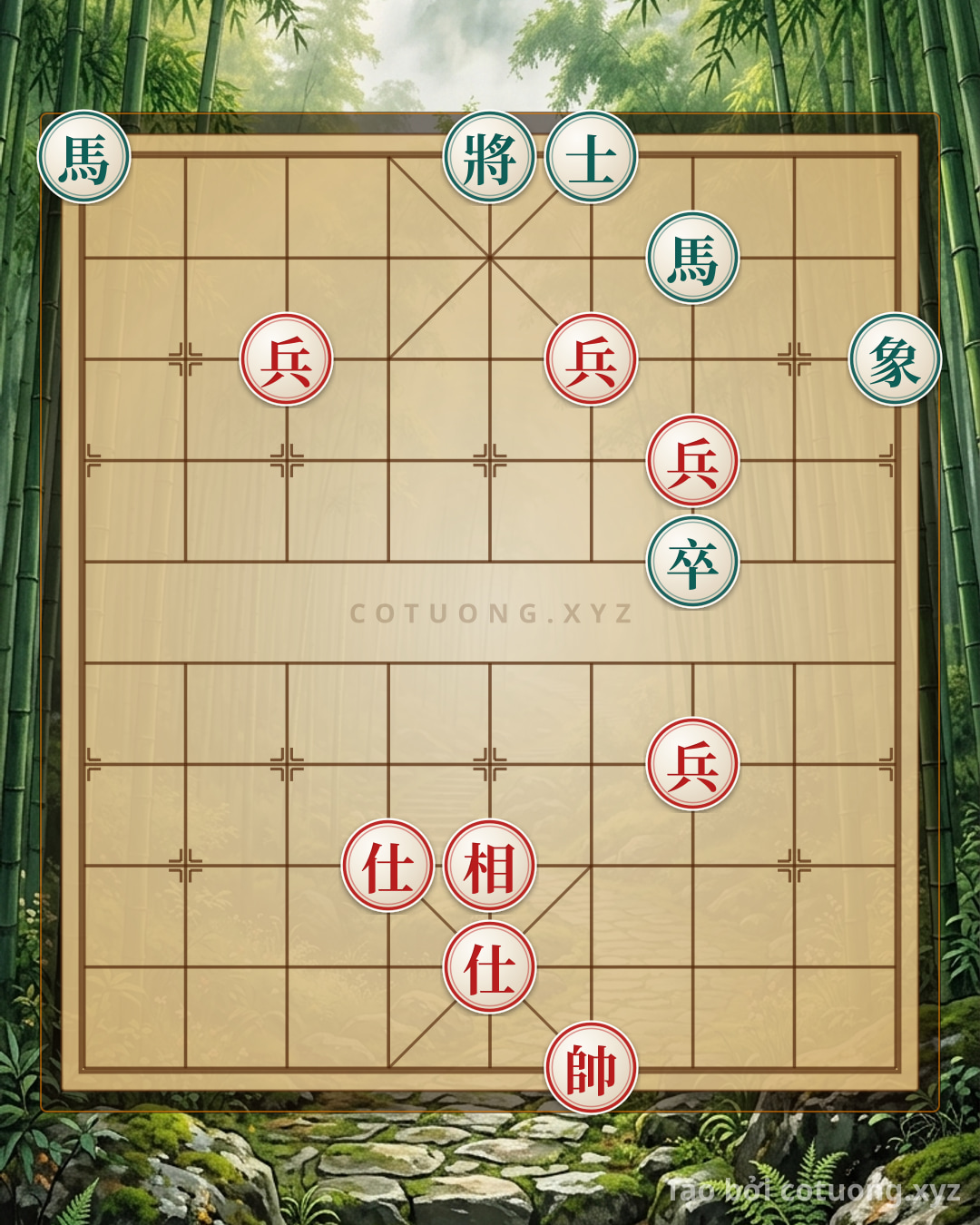 Challenge: Mysterious Xiangqi Position: Black's Double Horses Attack, Green Elephant Counter - What Should Red's Strategy Be? - Can you solve it?