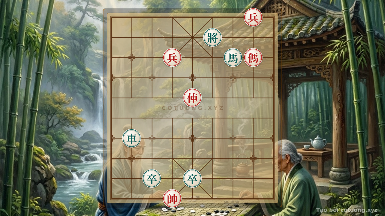 Thế cờ: Xiangqi Formation 'Double Horse Trap': When Red Presses with Chariot and Horse, Black Must Rely on Full Courage — Cờ Tướng Online