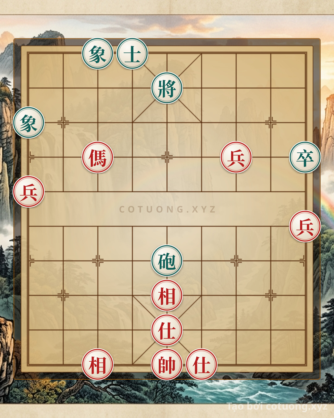 Challenge: Xiangqi Master's Secret: Red Horse's Triple Pawns Crush the Lonely Cannon - When Chaos Becomes Art - Can you solve it?