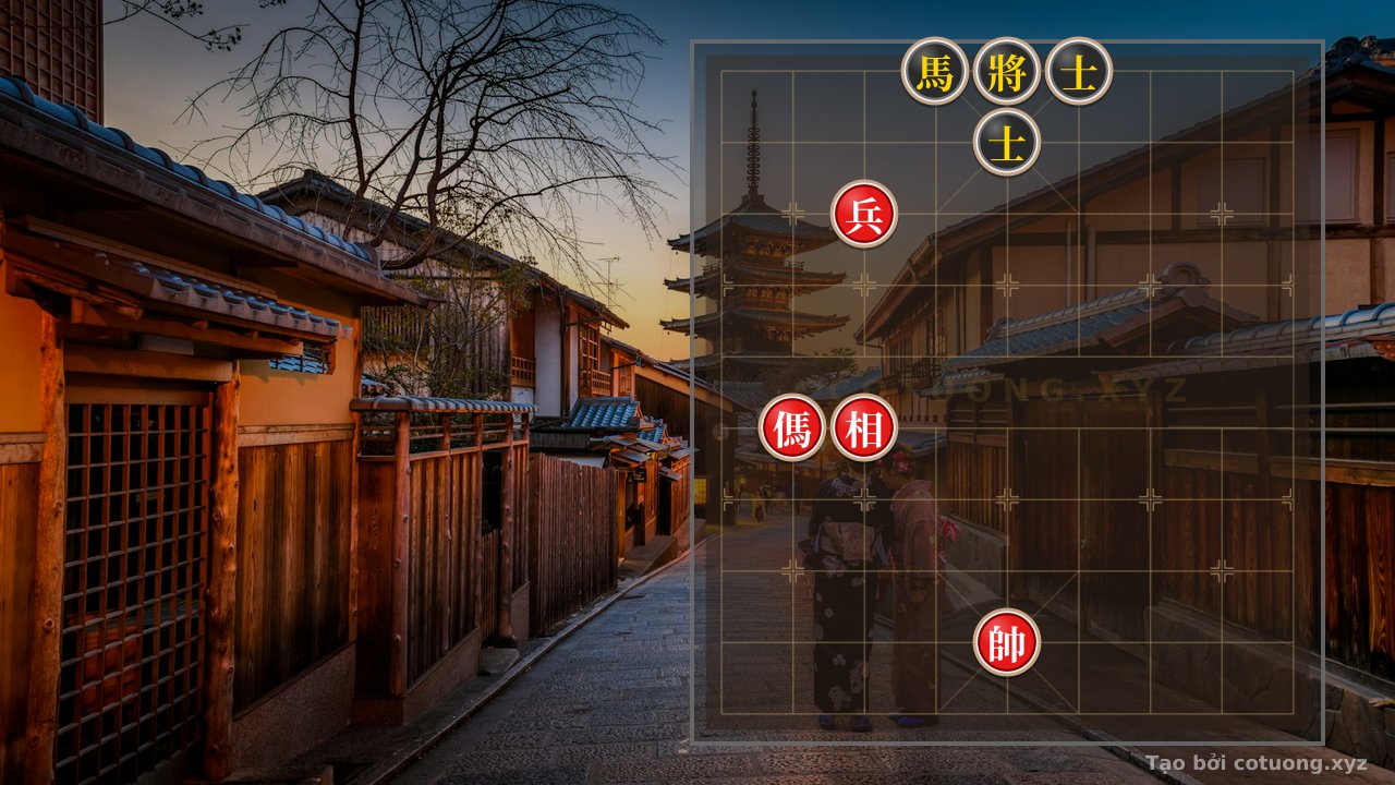 Thế cờ: Xiangqi: Red's Strategic Checkmate from the Pawn at File 7 Rank 8 — Cờ Tướng Online