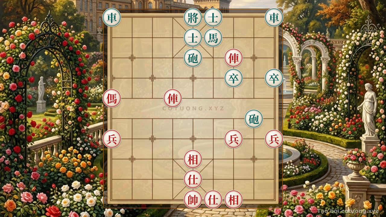 Thế cờ: Xiangqi: Black's Defensive Strategy in the Double Rook Cross-Leg Formation — Cờ Tướng Online