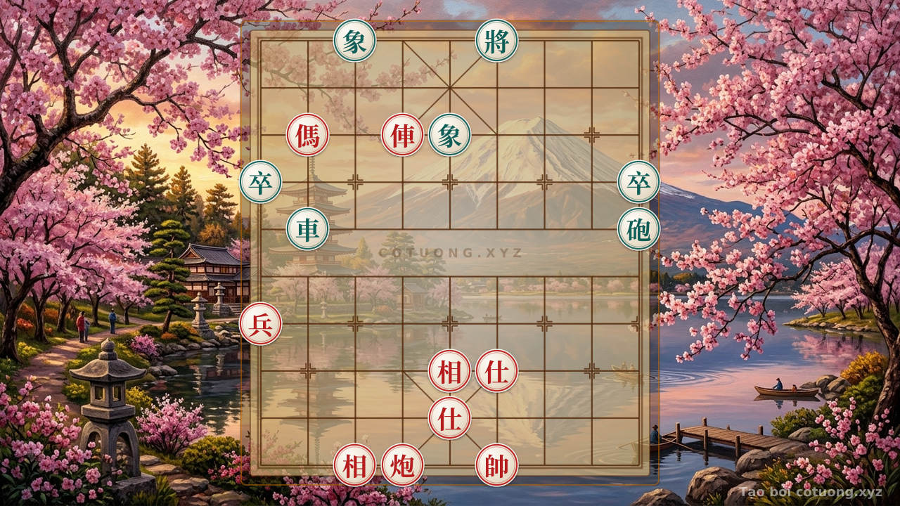 Thế cờ: Red General's First Move: Rook Straight to File 6, Black Bishop Trapped - Decisive Tactics — Cờ Tướng Online