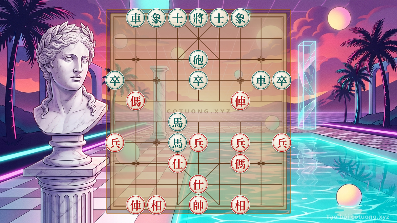 Thế cờ: Red General's Mistake: Double Horse Interlock, Cannon Blocked — Cờ Tướng Online