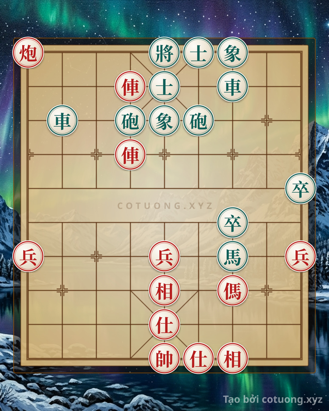 Thế cờ: Red's Secret Trick: Breaking Black's Defense with the Rook on 6th File — Cờ Tướng Online