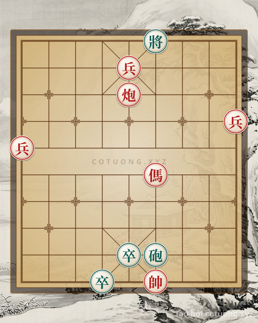 Challenge: Xiangqi Master's Secret: How Red's Cannon Horse and Three Pawns Shatter Black's Double Cannon Defense - A Life-or-Death Battle on File 5 - Can you solve it?