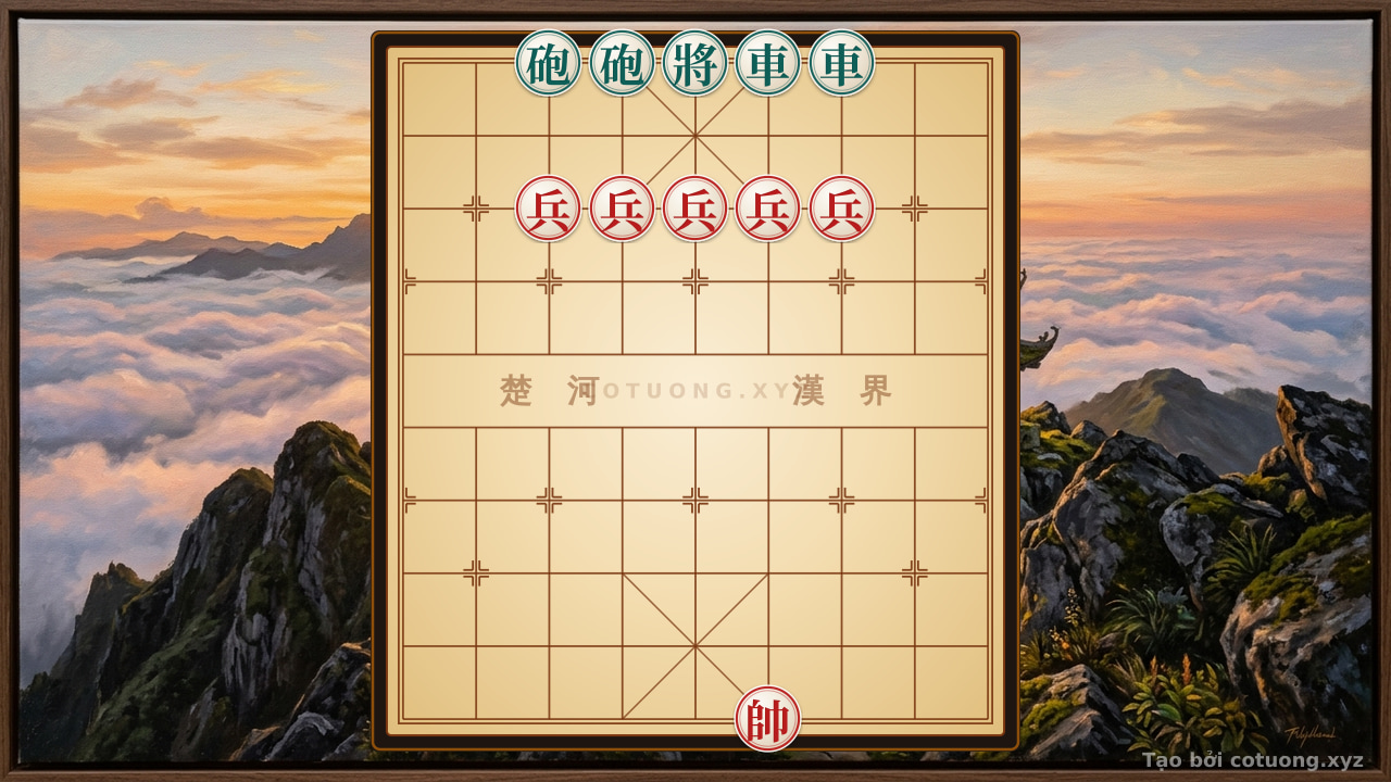 Thế cờ: Xiangqi: Red's Strategic Attack with 5 Pawns - The Most Impressive Xiangqi Game Image — Cờ Tướng Online