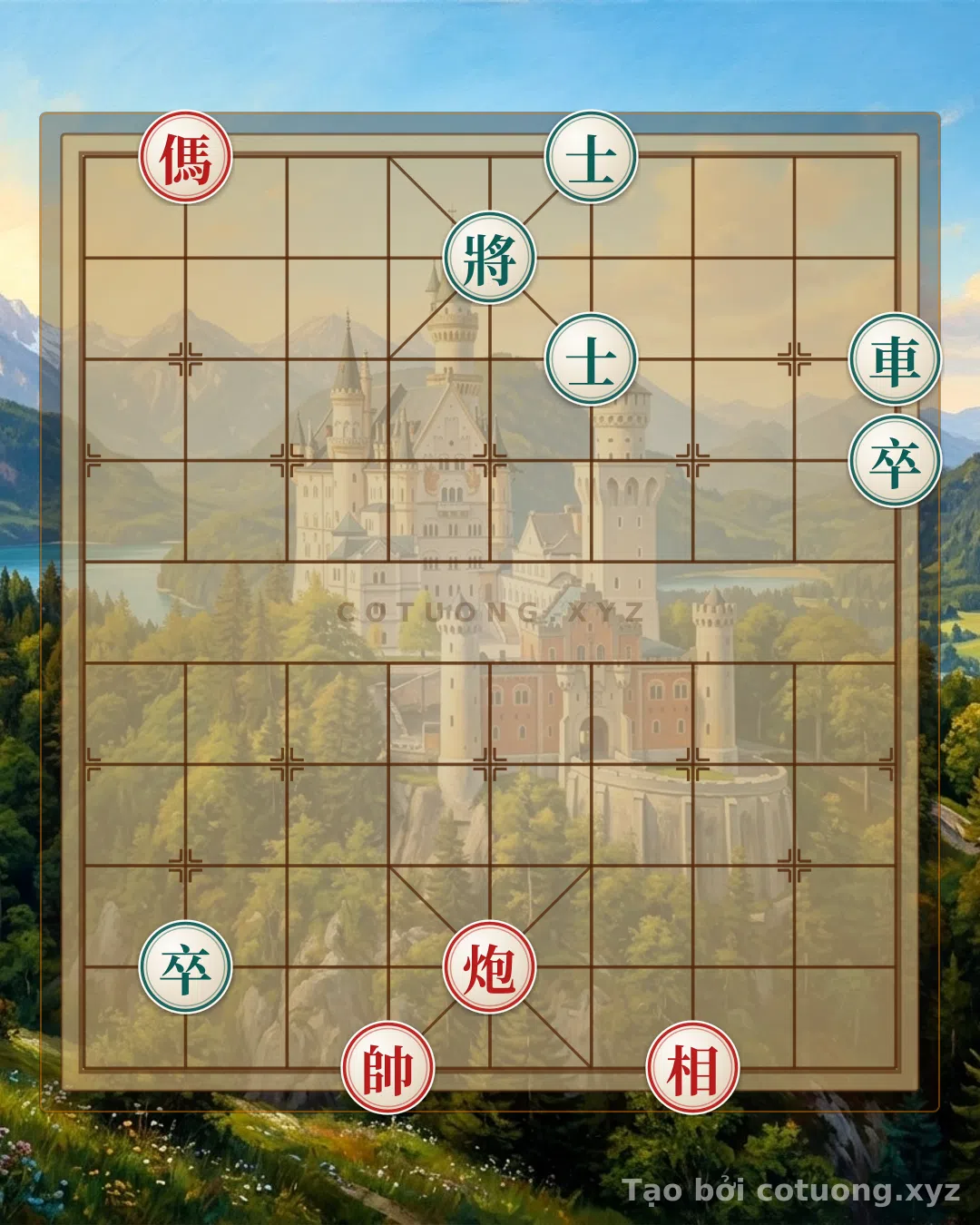 Thế cờ: Red General Chess: The 'Empty Cannon' Strategy and the 'Rook Pin' Trap in a Dangerous Position — Cờ Tướng Online