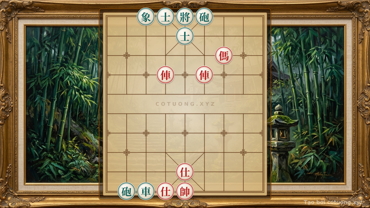 Thế cờ: Victory in Battle: Red General's Forces Shine, Defeating the Black Army — Cờ Tướng Online
