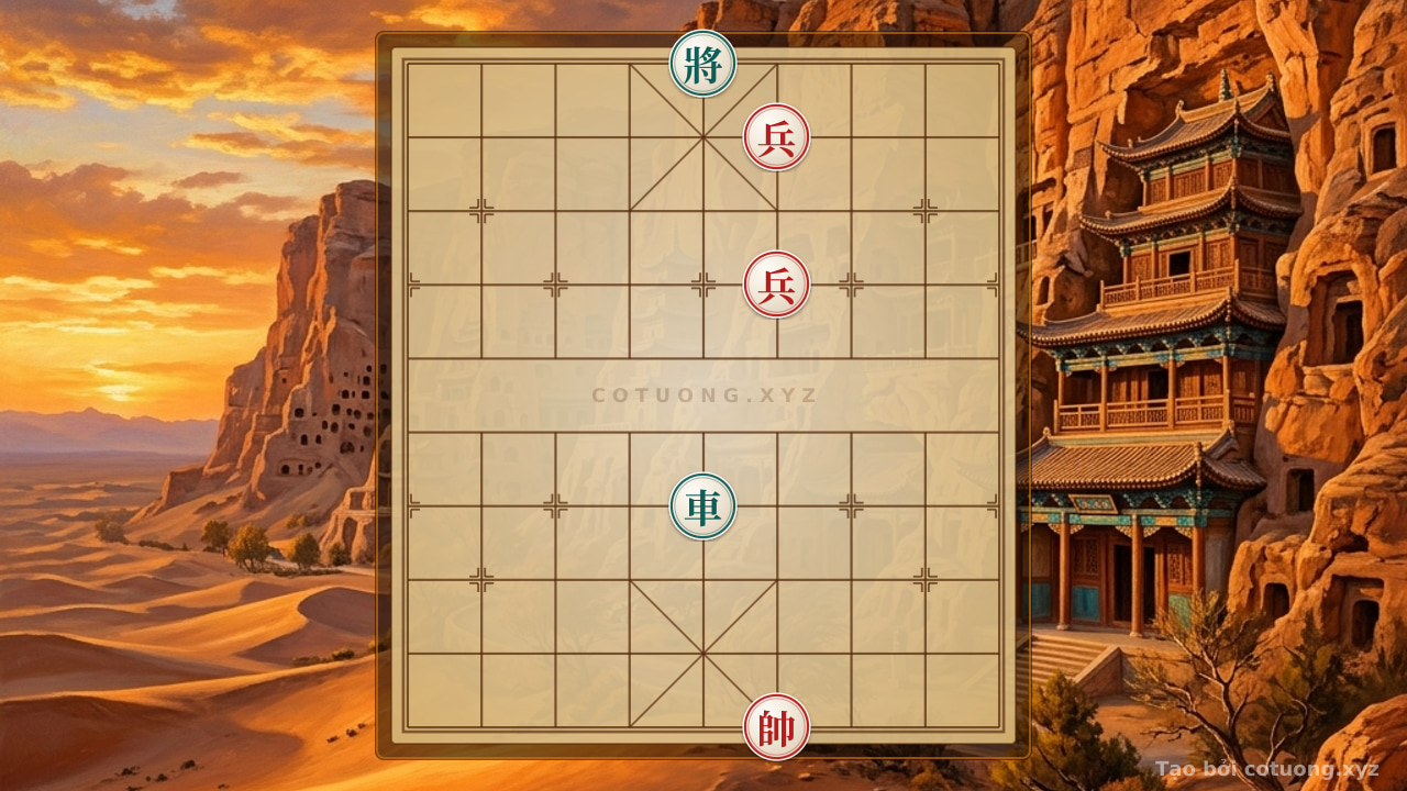 Thế cờ: Checkmate with the Rook: The 'Red General on 4th Rank 1' Quick Win Strategy in the 2 Pawn vs Rook Endgame — Cờ Tướng Online