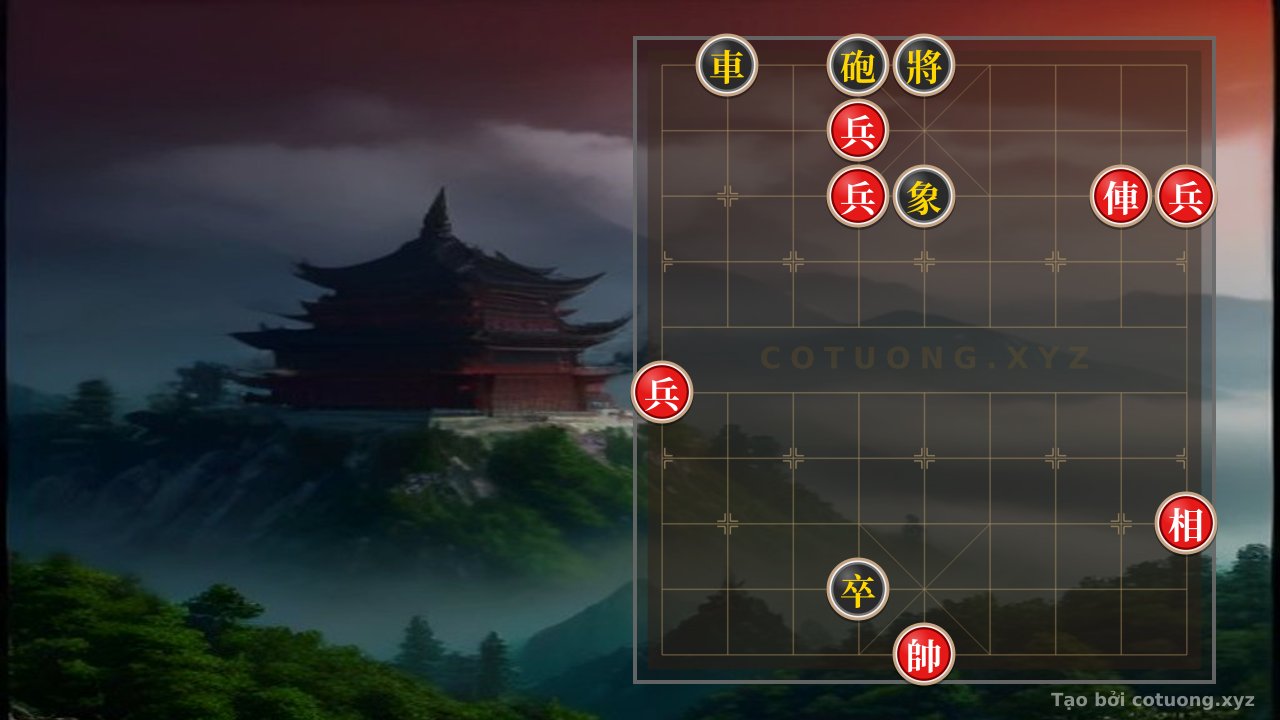 Thế cờ: The Solitary Rook's Symphony: When the Red King Dyes the Board in Tranquil Resolve — Cờ Tướng Online
