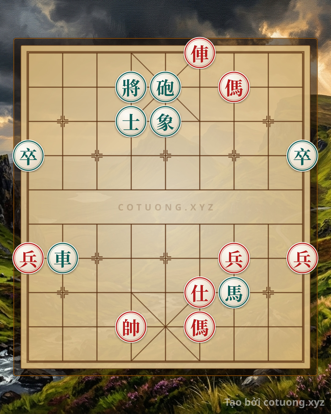 Challenge: The Ultimate Xiangqi Endgame Trap: Red's Rook, 2 Horses, and 3 Pawns Crush Black's Rook Cannon Horse and 2 Pawns in One Unexpected Move! - Can you solve it?