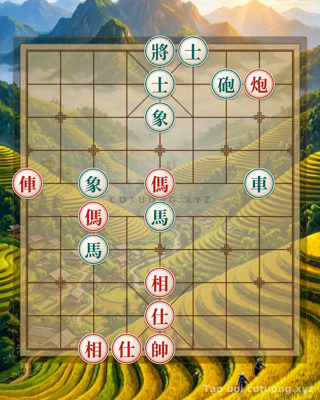 Thế cờ: Xiangqi Classic Game #1083: When the Red Chariot-Cannon and 2 Horses Counterattack Against the Current in a Close-Fought Battle — Cờ Tướng Online