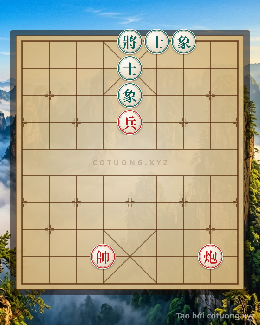 Thế cờ: Red General's Offensive: The Art of the Hidden Cannon Strike — Cờ Tướng Online
