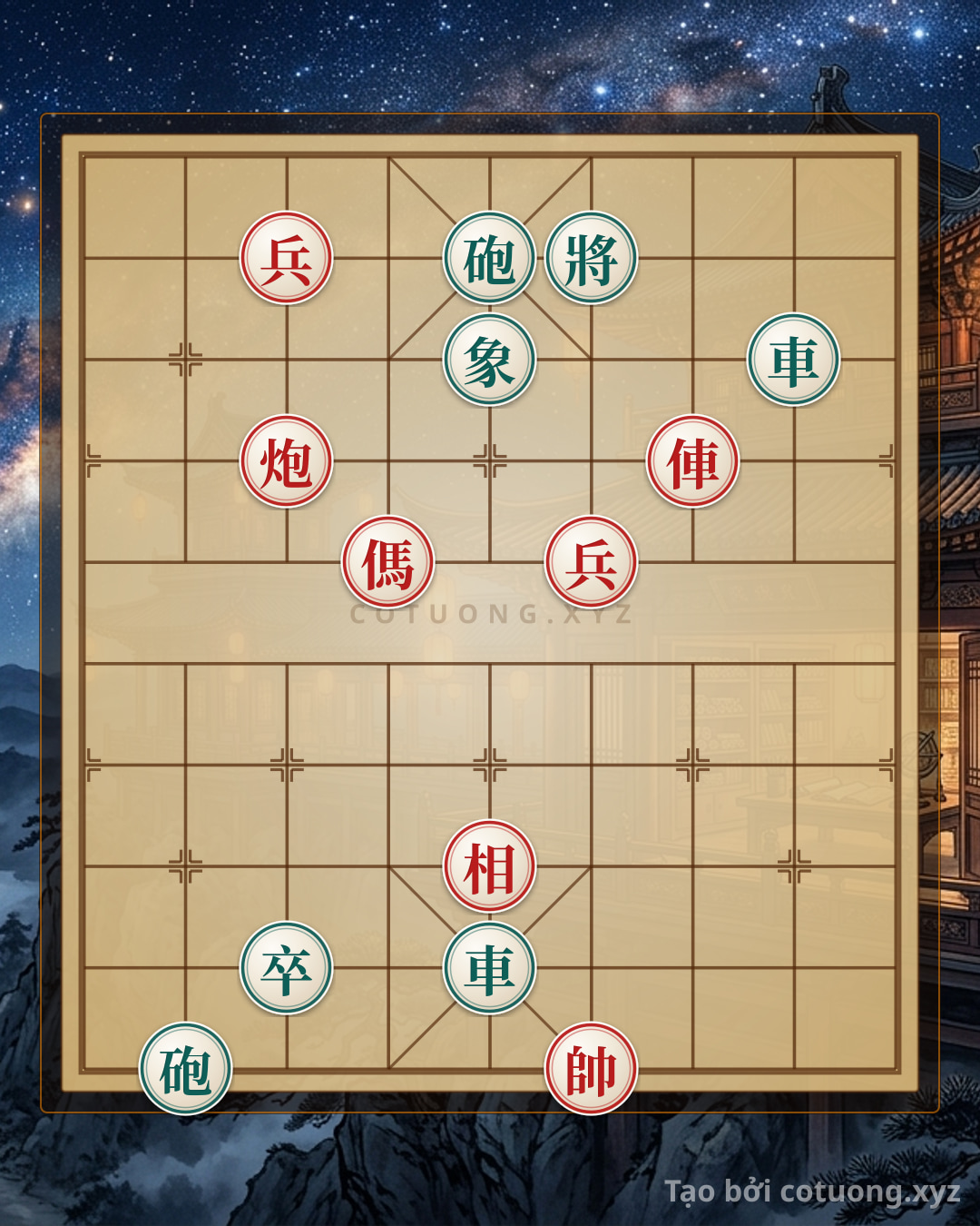Challenge: Super Difficult Xiangqi: Red Cannon Trapped, Black Chariot Threatens to Strike Red Pawn - Can you solve it?