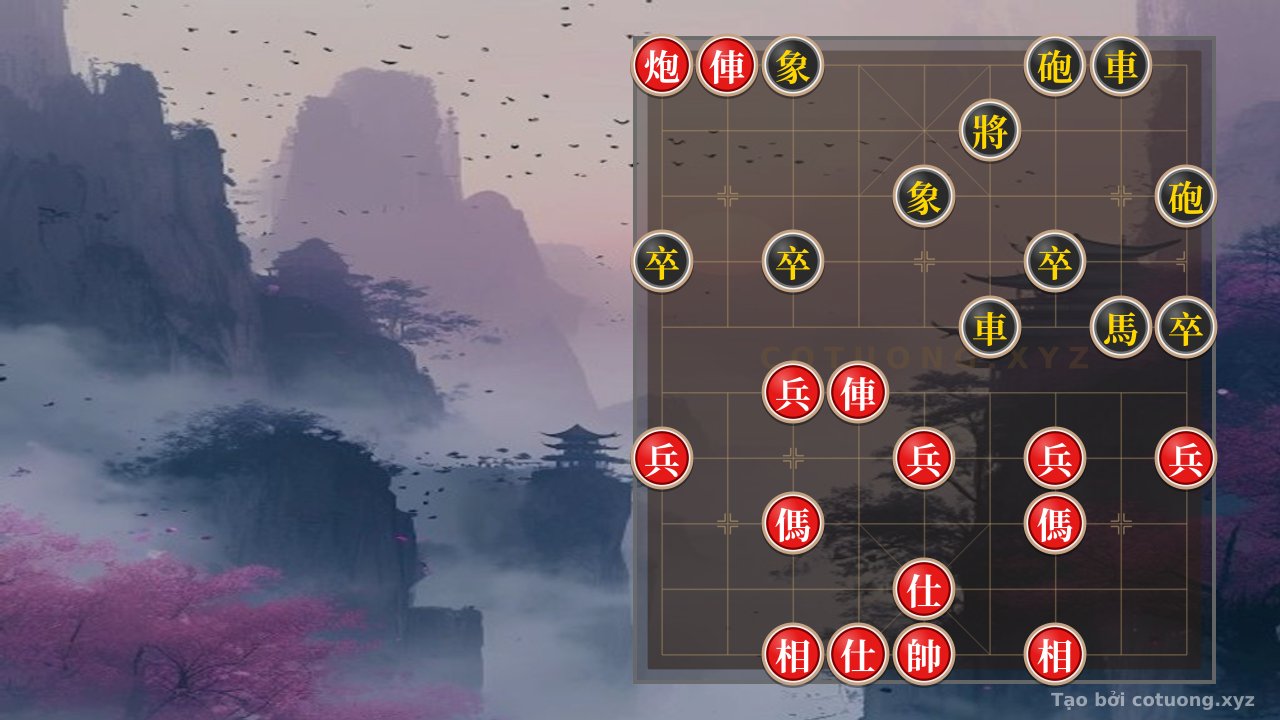 Thế cờ: Red Cannon at 9-10: The 'Heavy Attack' Strategy in the Xiangqi Battle — Cờ Tướng Online