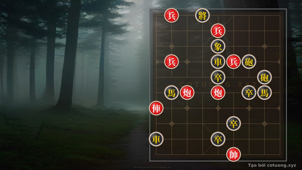 Thế cờ: Xiangqi: Defeating Double Horses with Empty Cannon and Rook Thrust — Cờ Tướng Online