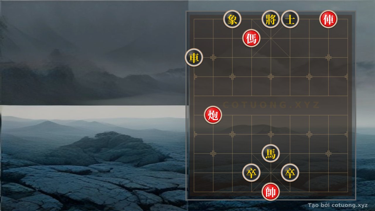 Thế cờ: Deadly Xiangqi Gambit: Red Chariot's Surprise Counterattack via File 2 - Level 1/10 Xiangqi Tactic — Cờ Tướng Online