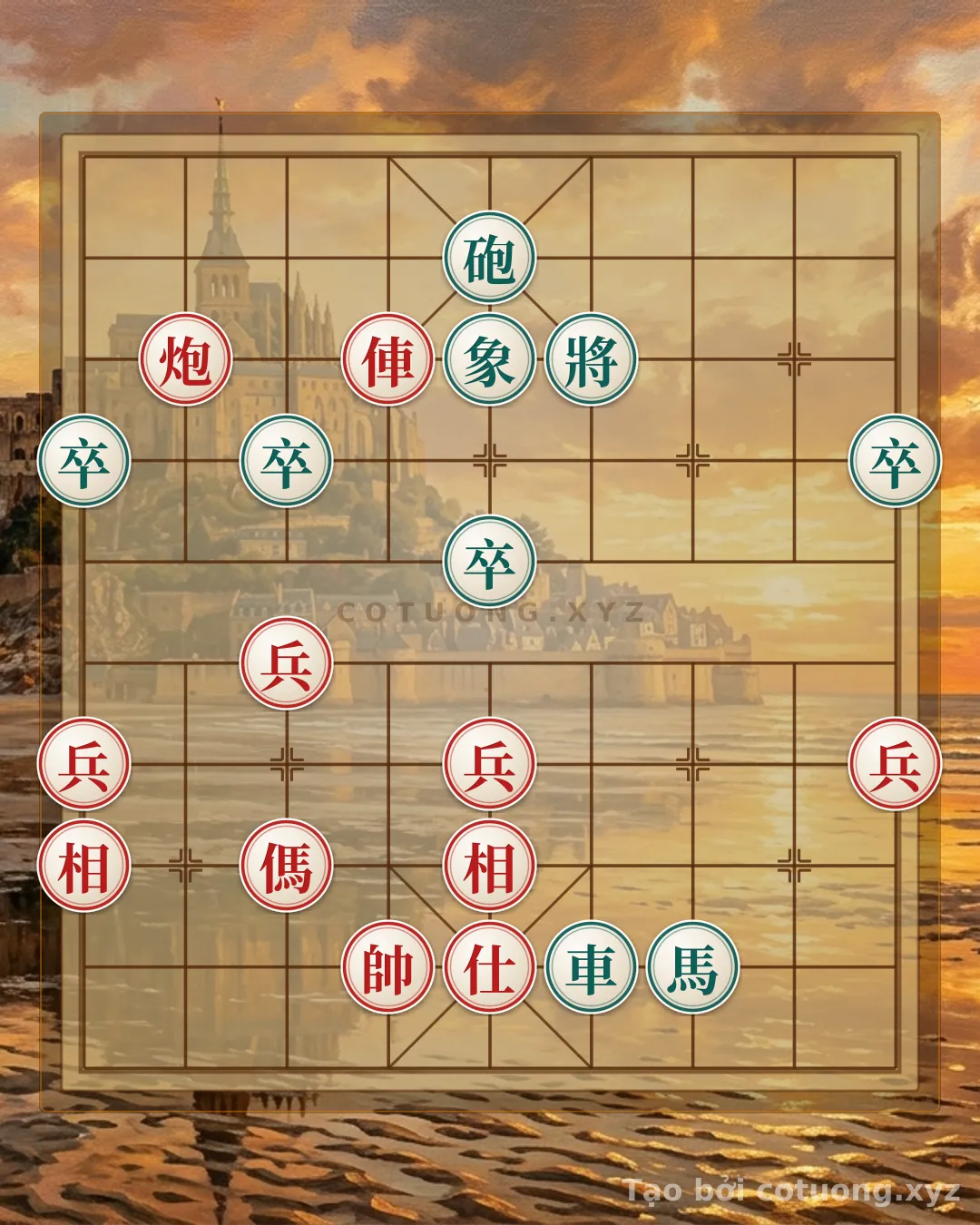 Thế cờ: Classic Checkmate: Red Rook-Cannon-Horse 4-Piece vs. Black Rook-Cannon-Horse 4-Piece - The Heartbreaking Move That Shatters the Defense Line — Cờ Tướng Online