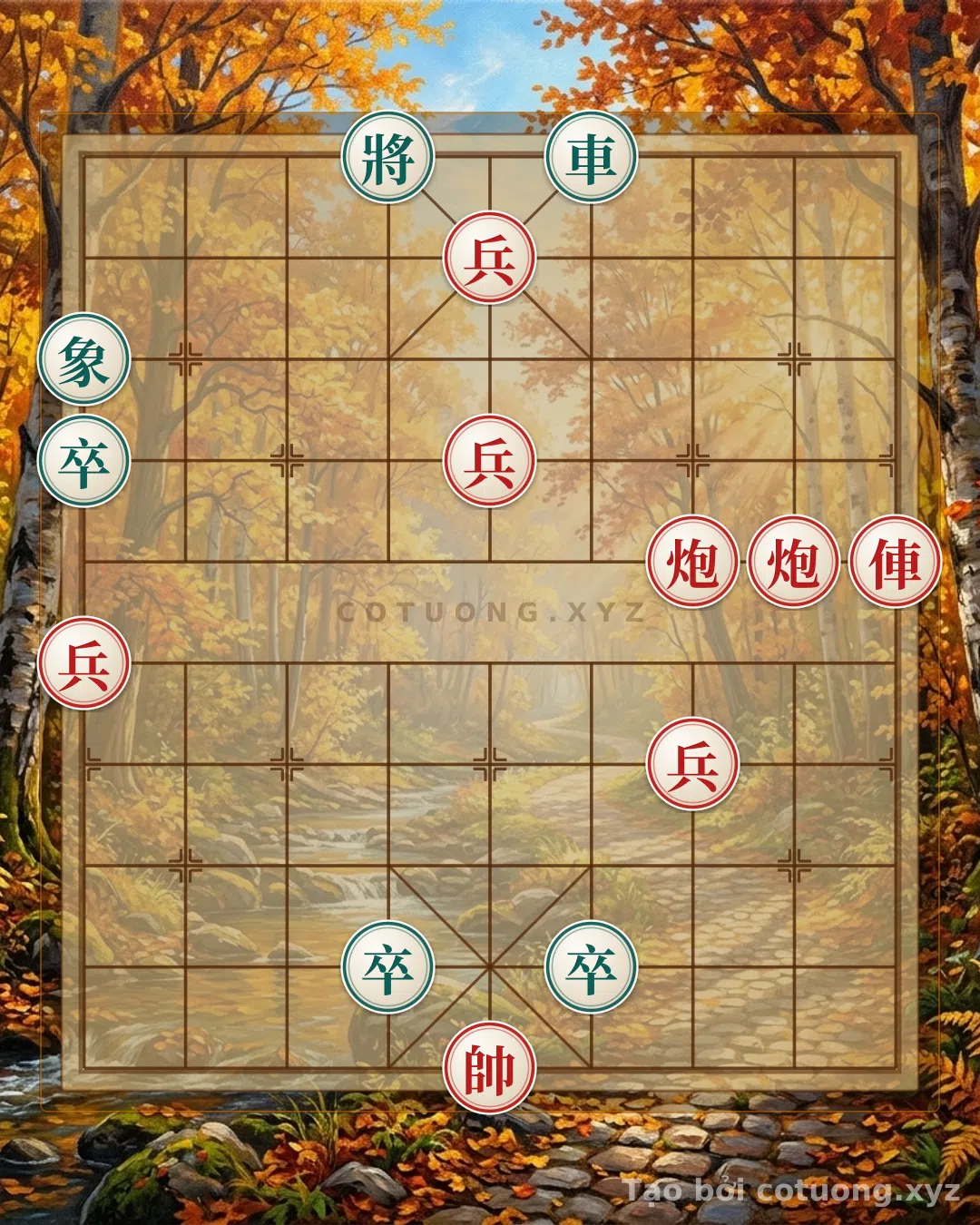 Thế cờ: Decoding the Xiangqi Position: Rook 2 Cannons 4 Pawns vs Rook 3 Pawns Elephant - Red's Winning Strategy in 5 Moves — Cờ Tướng Online
