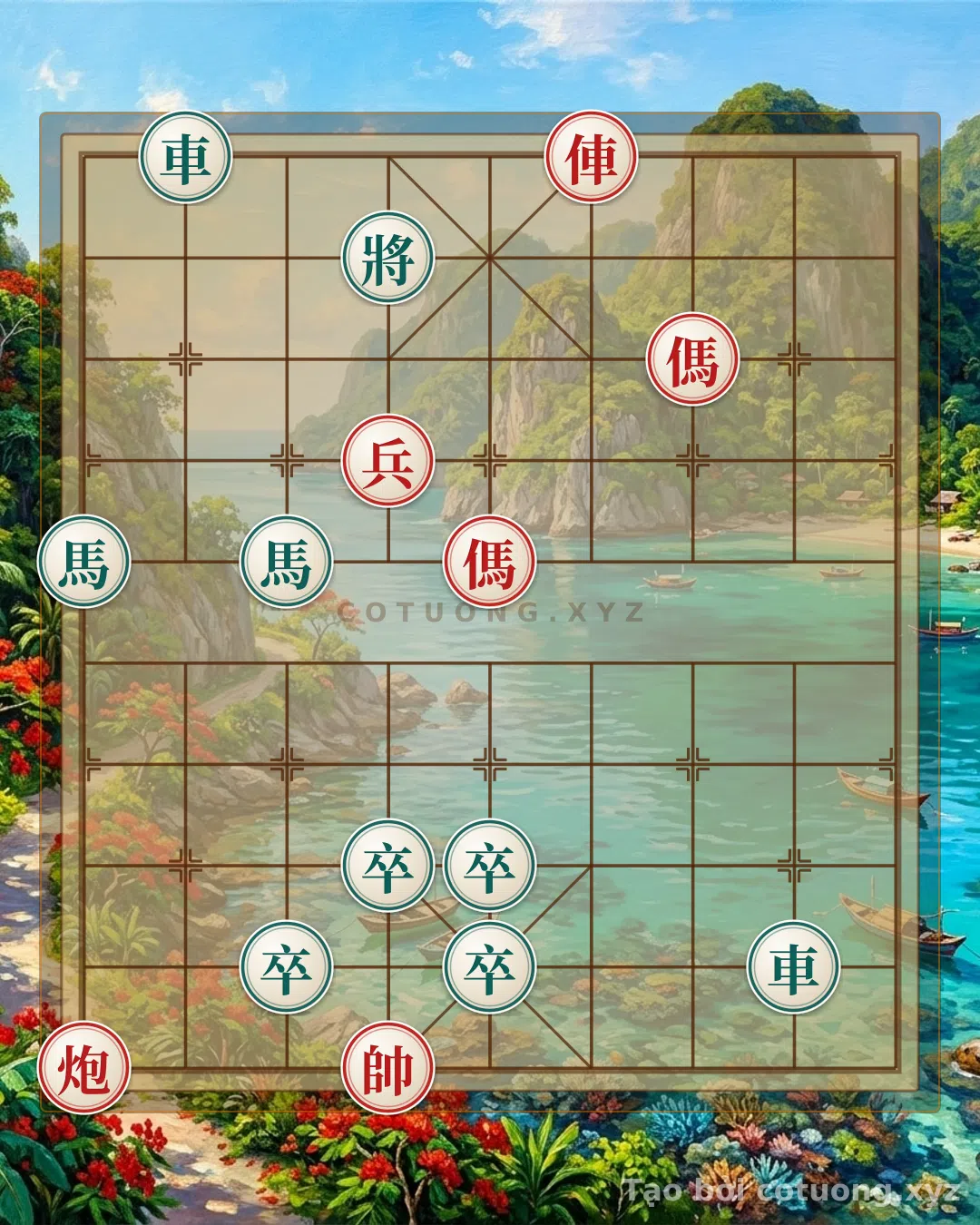 Thế cờ: Xiangqi: Double Horse Legs Strategy - How to Defeat the Black Chariot — Cờ Tướng Online