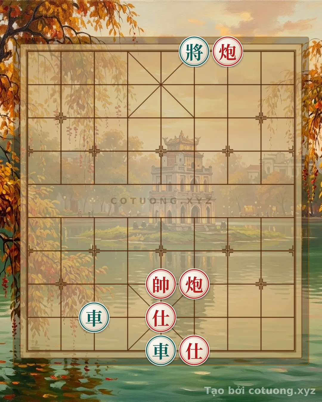 Thế cờ: The Hidden Xiangqi Mastery: The Red Cannon's Divine Strike and the Deadly Trap for the Black General — Cờ Tướng Online