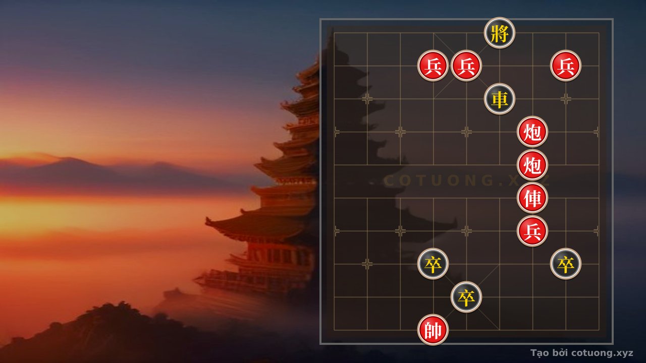 Thế cờ: Mastering the Ultimate Checkmate: How Red's Rook, 2 Cannons, and 4 Pawns Crush Black's Rook and 3 Pawns in an Instant! — Cờ Tướng Online