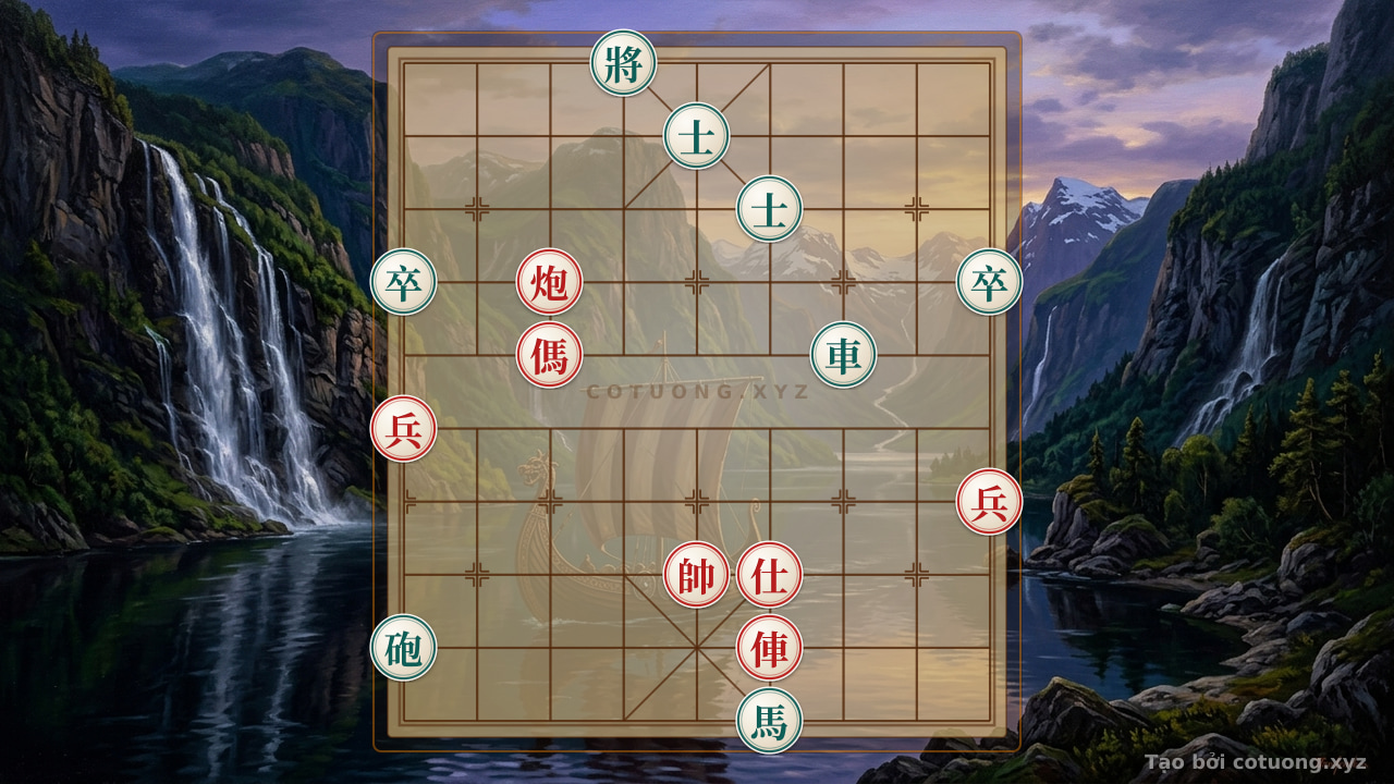 Thế cờ: Mastering Endgame Tactics: Rook Cannon Horse 2 Pawns - Detailed Guide for Beginners — Cờ Tướng Online