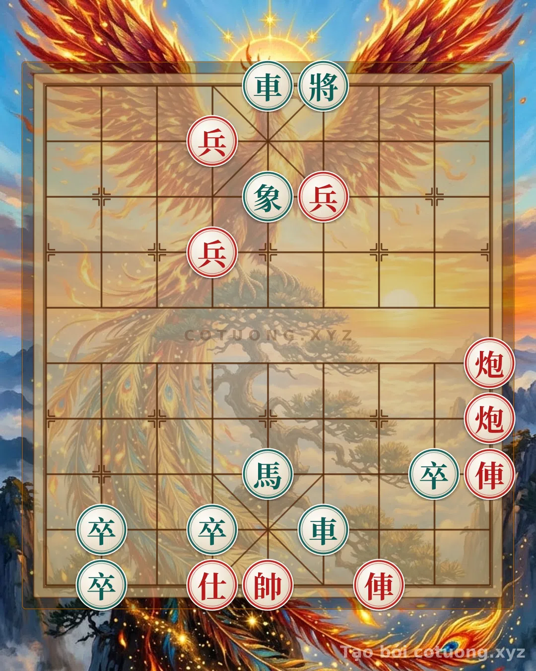 Thế cờ: Xiangqi Pro Tips: 2Rooks 2Cannons 3Pawns Advisors vs. 2Rooks Knights 4Pawns Elephants - Counterattack Tactics in 5 Moves — Cờ Tướng Online