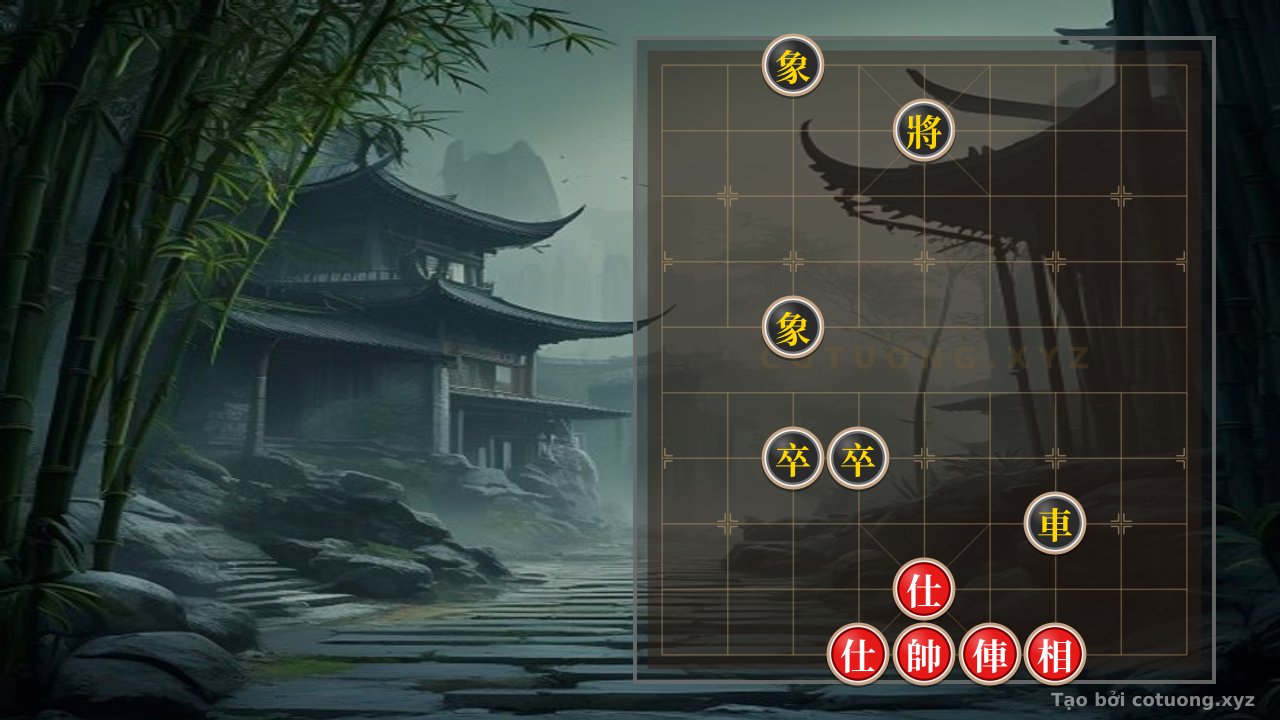 Thế cờ: Xiangqi: The Black Chariot's Encirclement, Red Advisor Forced to Retreat - Basic Tactics — Cờ Tướng Online