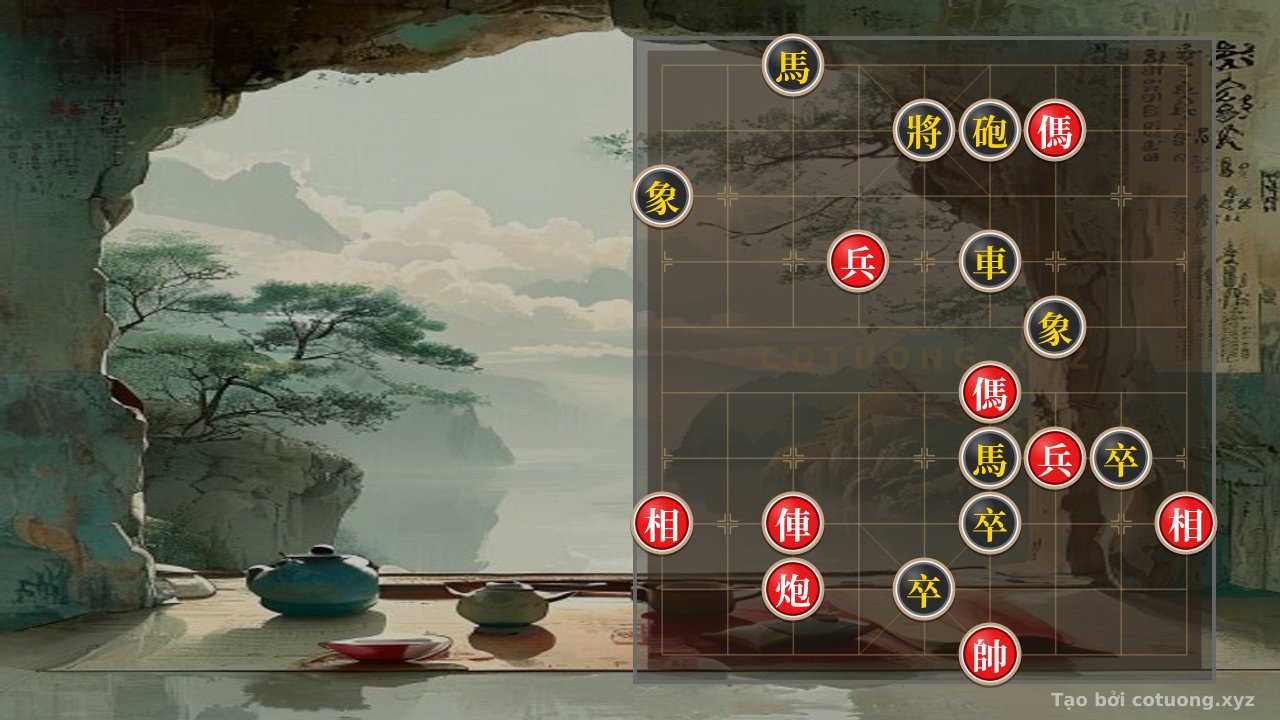 Thế cờ: The Mystery of the Xiangqi Board: The Lone Black Horse Facing the Red Army — Cờ Tướng Online