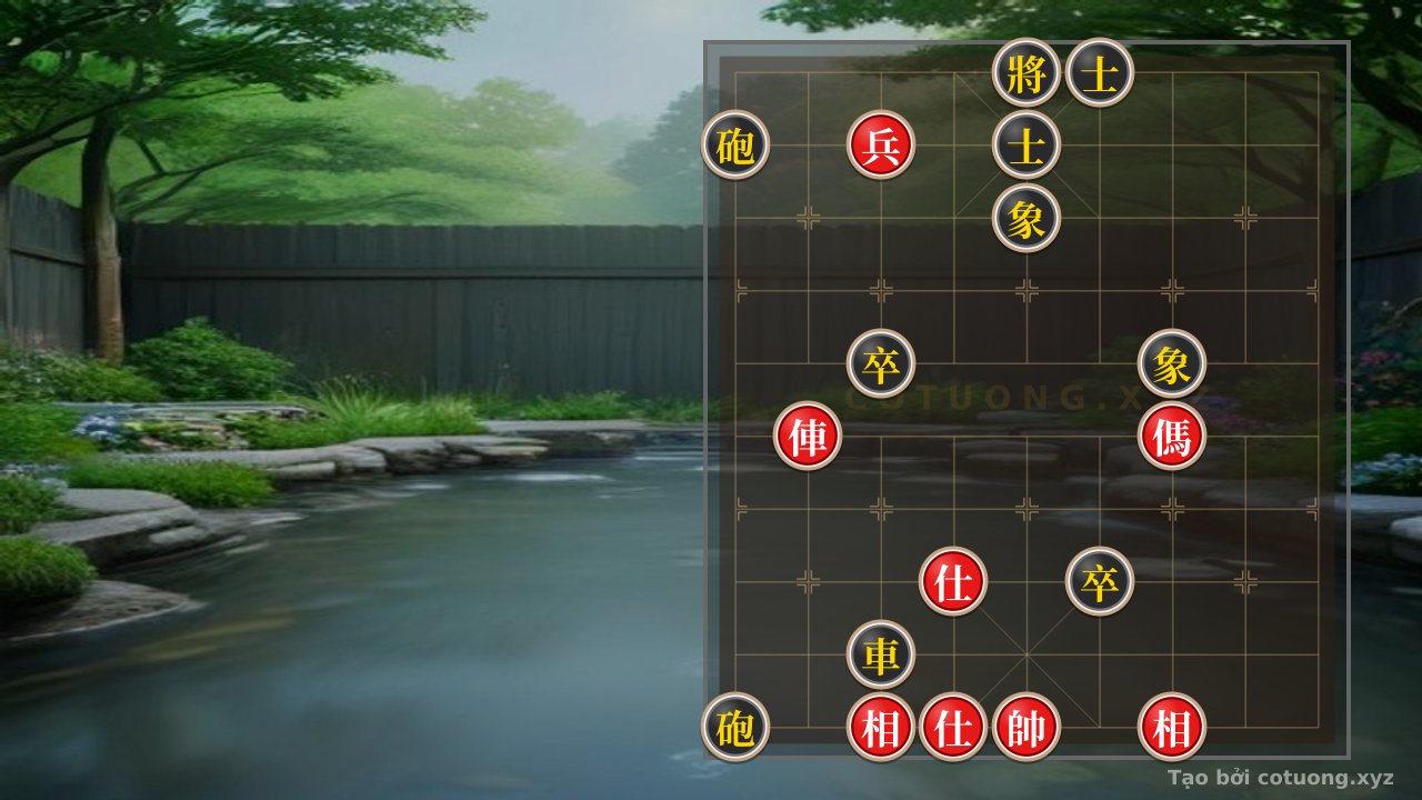 Thế cờ: Jianghu Chess Puzzle: Chariot Horse Pawn (2 Advisors 2 Elephants) vs. Chariot Double Cannons (2 Pawns 2 Advisors 2 Elephants) - Masterpiece Chess Puzzle — Cờ Tướng Online