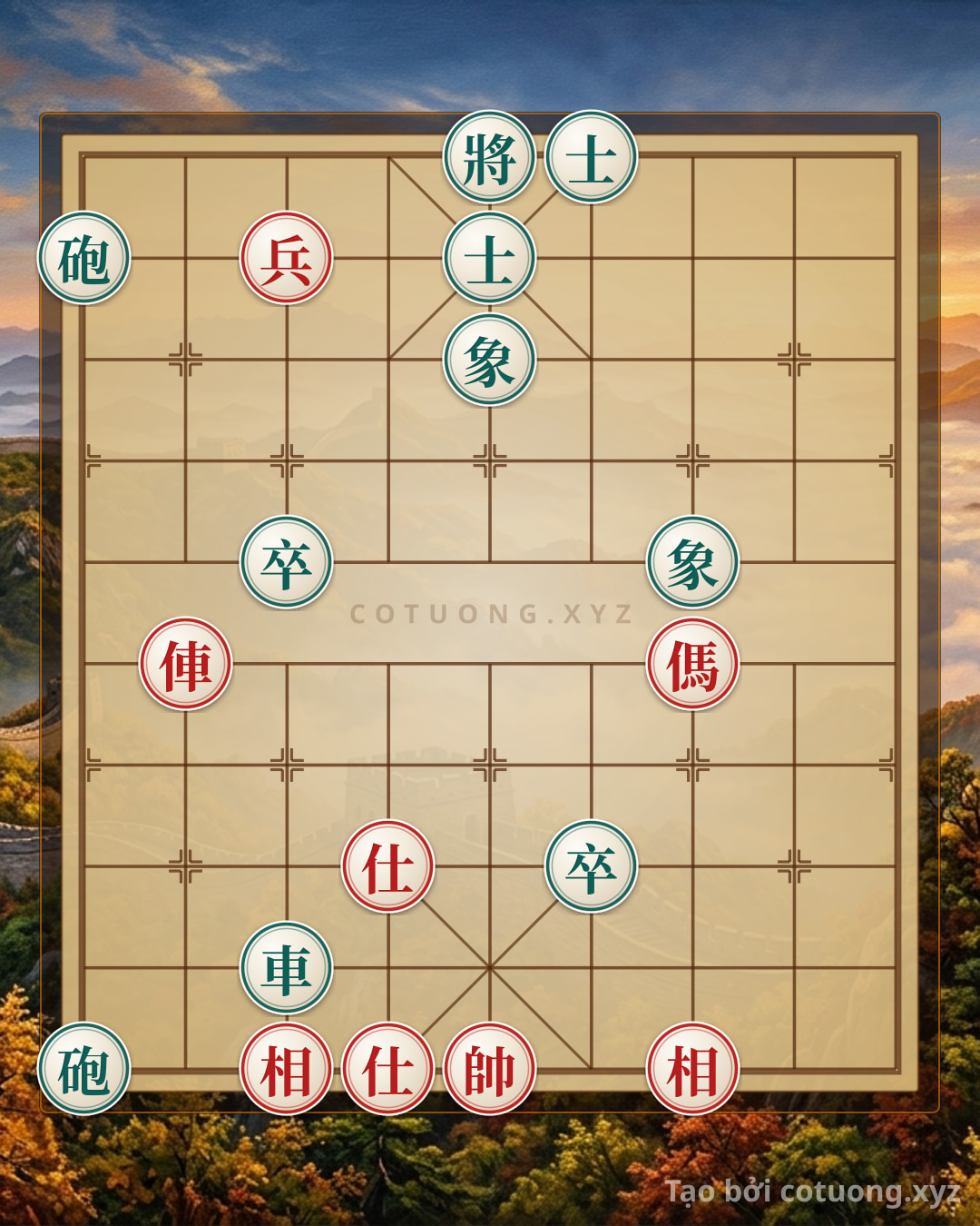 Challenge: Jianghu Chess Puzzle: Chariot Horse Pawn (2 Advisors 2 Elephants) vs. Chariot Double Cannons (2 Pawns 2 Advisors 2 Elephants) - Masterpiece Chess Puzzle - Can you solve it?