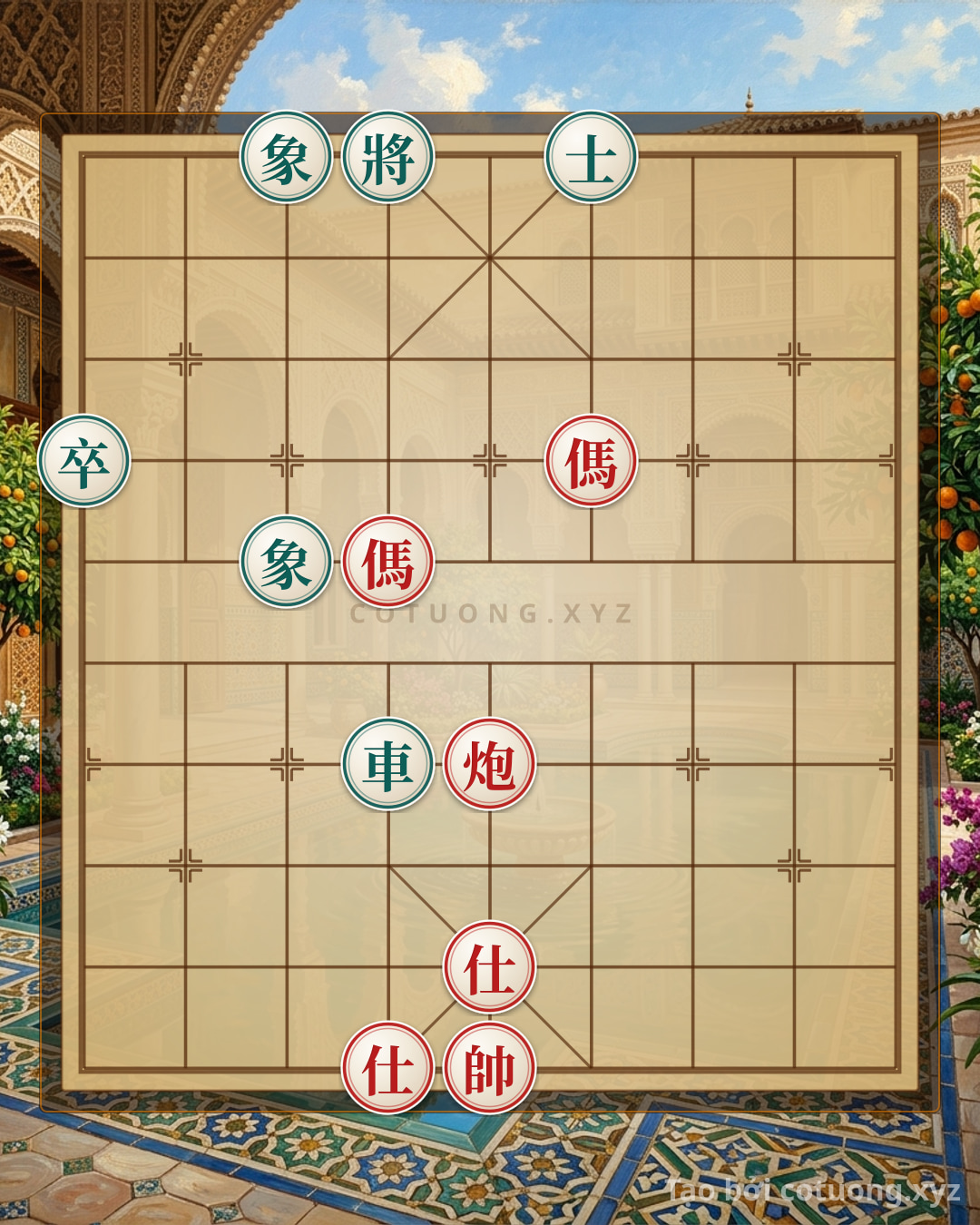 Challenge: The Art of the Rook Cannon: Red's 2 Horses, 2 Advisors Crush Black's Rook Pawn - Classic Xiangqi Strategy #70ef - Can you solve it?