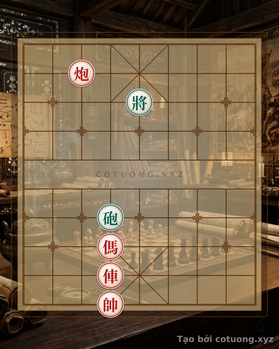 Thế cờ: Basic Xiangqi: Red Cannon, Chariot, and Horse Attacking the Black General - A Simple Yet Icy Strategy for Beginners — Cờ Tướng Online