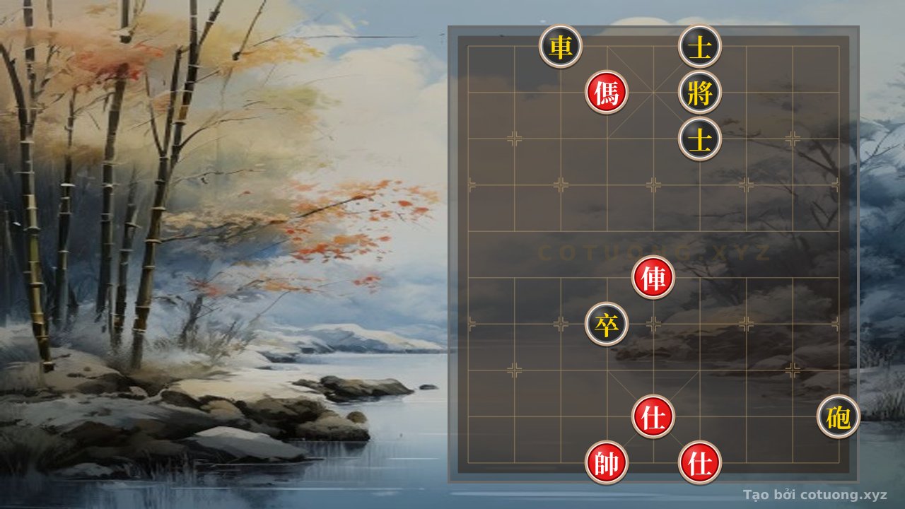 Thế cờ: Black Chariot on File 3, Rank 10: A Defensive Challenge for the Red Army in a Tense Position — Cờ Tướng Online