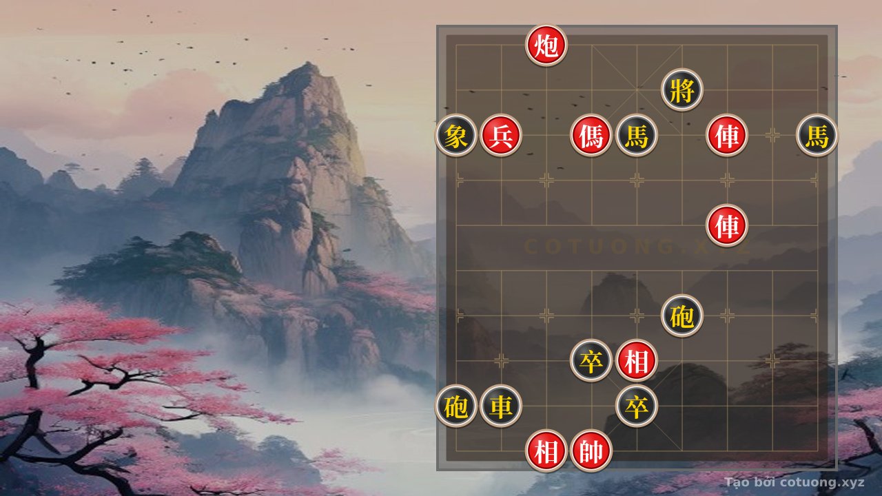 Thế cờ: The Last Move: When the Red Horses Destroy the Black Cannon, the Pawn Opens the Path to a Bloody End! — Cờ Tướng Online