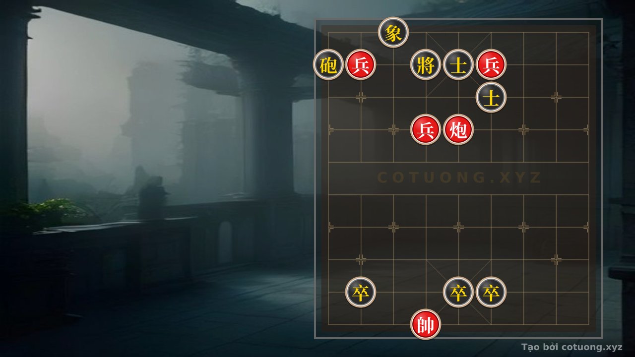 Thế cờ: Position 'Bạch Đằng Hiểm Trấn' - When the Red Cannon 'Beats the Drum' and the Black Elephant 'Hides the Danger' (Super Difficult Xiangqi) — Cờ Tướng Online