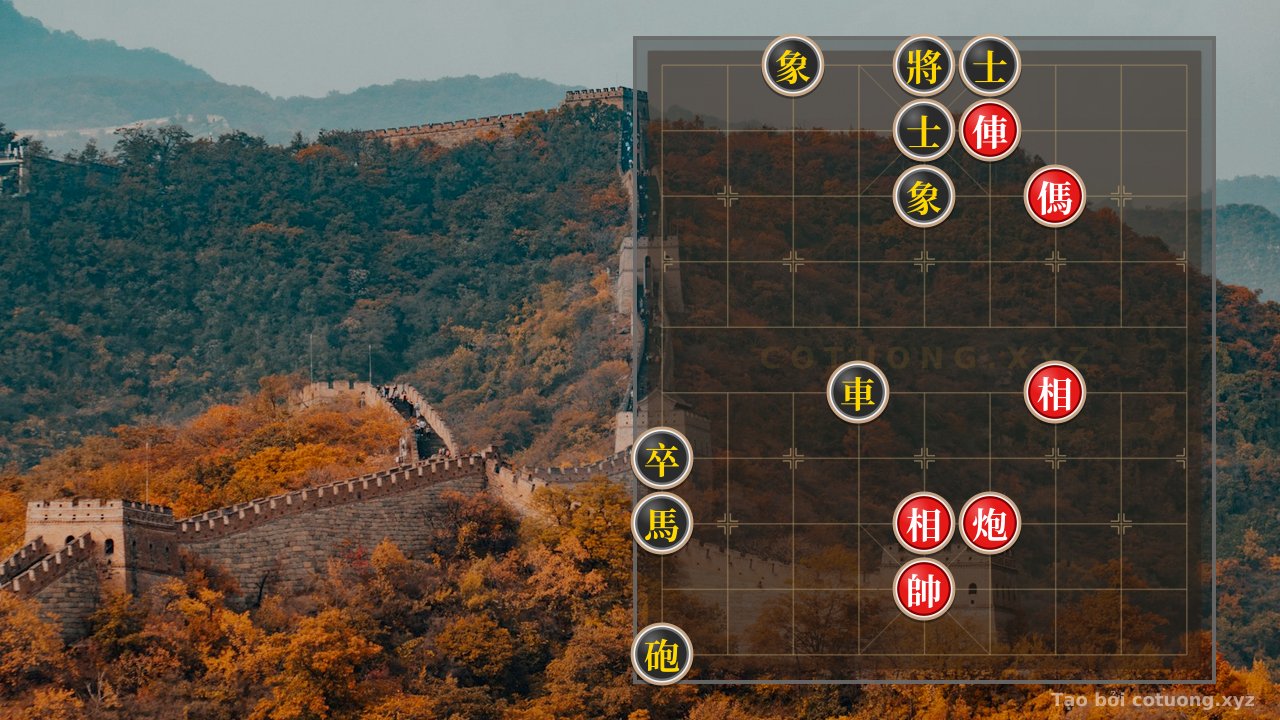 Thế cờ: Xiangqi (Chinese Chess) Classic Battle: The Clash of Red Chariot-Cannon-Horse vs. Black's Defensive Fortress – Ancient Master's Killer Moves — Cờ Tướng Online